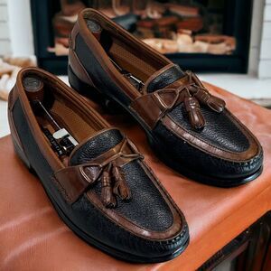 Florsheim Black/Brown 2-Tone Tassels Loafer Mens Size 11D
